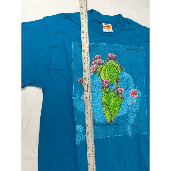 VTG Opuntia Cactus Textured Art Print T-Shirt XL 1990s Single Stitch Hazelwood - Picture 14 of 16